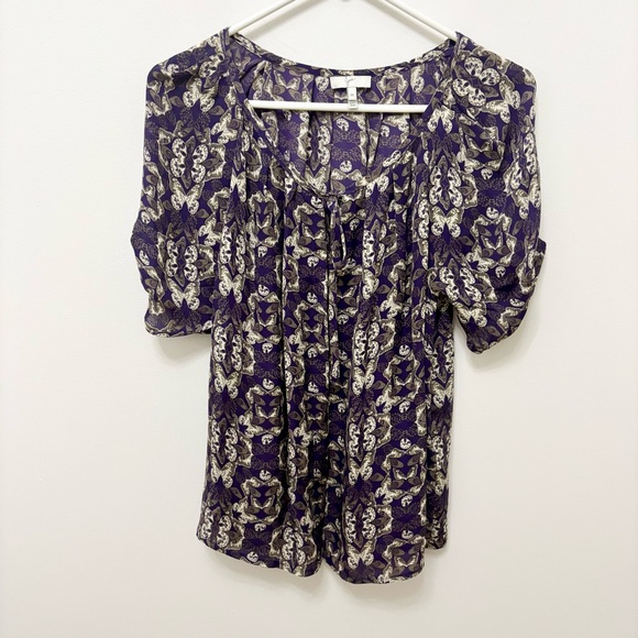 ASO Penny Big Bang Theory Joie Purple Butterfly Silk Top Kale Cuoco Medium Boho - Picture 1 of 10
